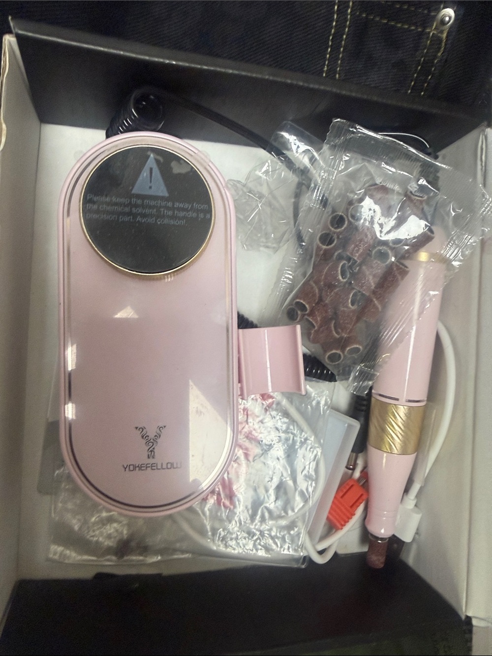 YOHEFELLOW Pink Electric Nail Drill Kit